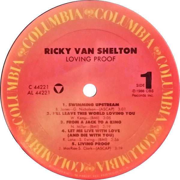 Ricky Van Shelton : Loving Proof (LP, Album, Car)