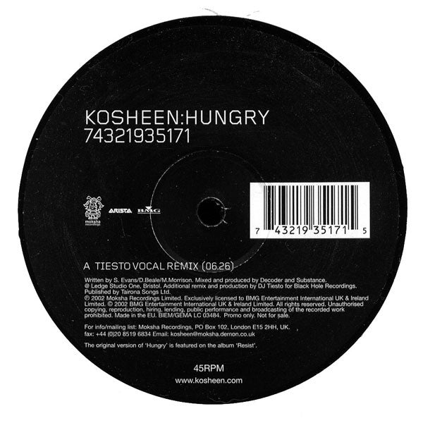 Kosheen : Hungry (2x12&quot;, Promo)