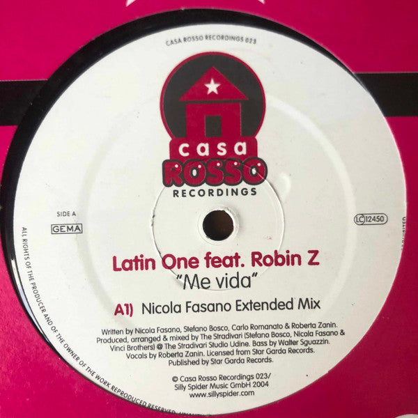 Latin One Feat. Robin Z : Me Vida (12")