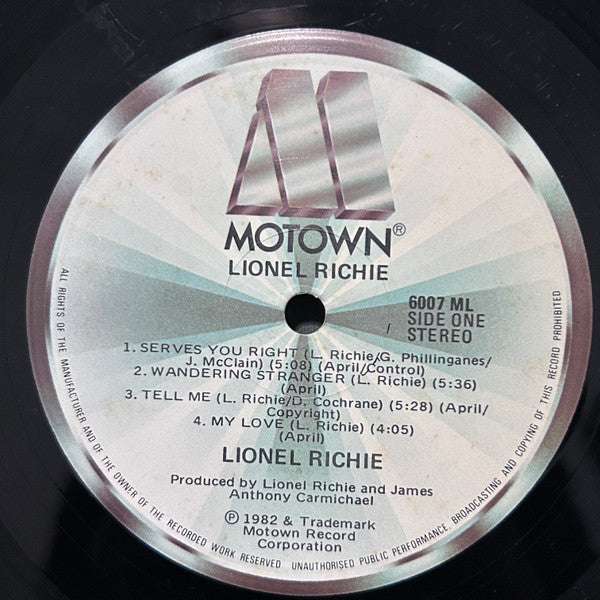 Lionel Richie : Lionel Richie (LP, Album, Gat)