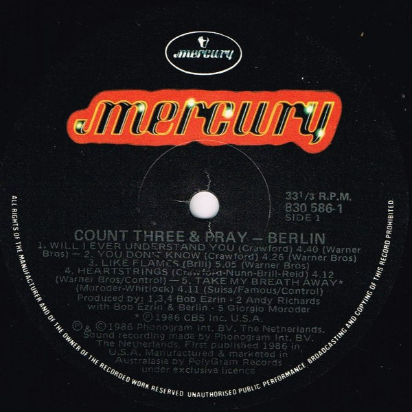 Berlin : Count Three & Pray (LP, Album)