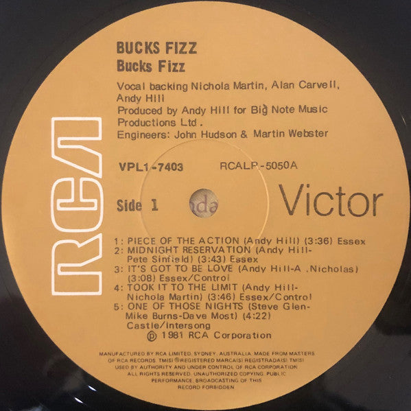 Bucks Fizz : Bucks Fizz (LP, Album, Gat)