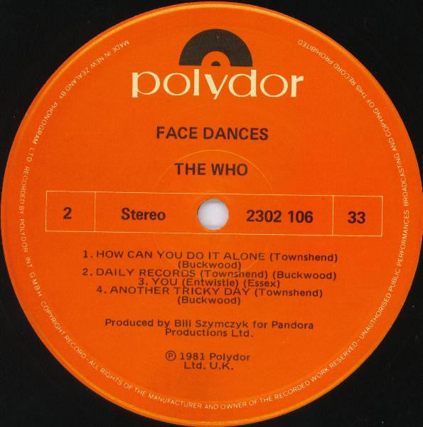 The Who : Face Dances (LP, Album, New)
