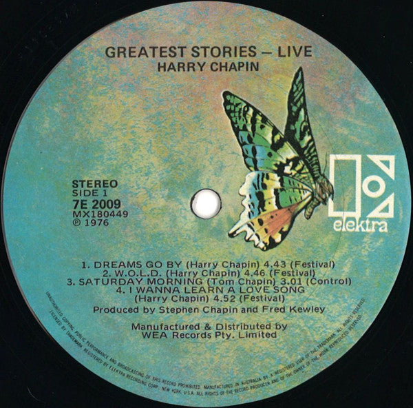 Harry Chapin : Greatest Stories - Live (2xLP, Album)