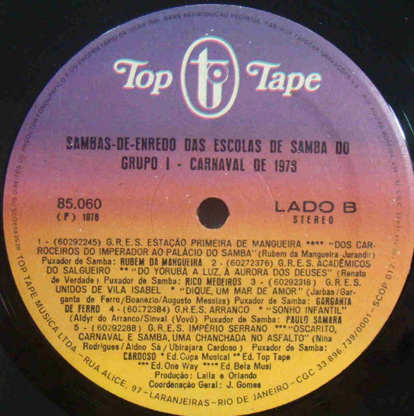 Various : Sambas De Enredo Das Escolas De Samba Do Grupo 1 - Carnaval 78 (LP, Album, Gat)