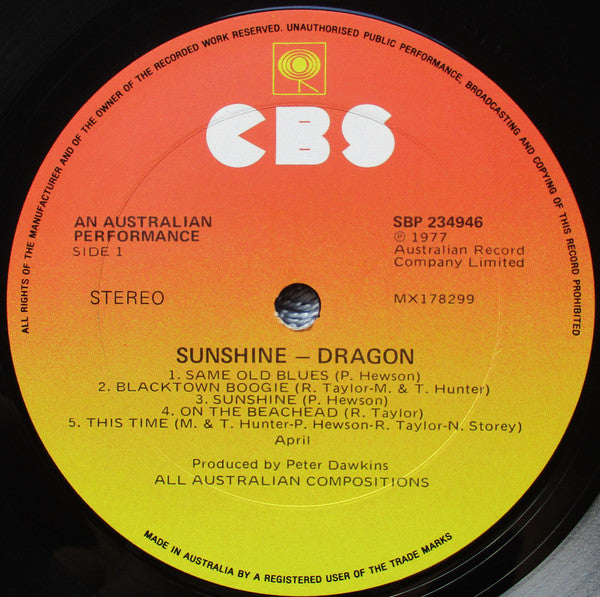 Dragon (5) : Sunshine (LP, Album)