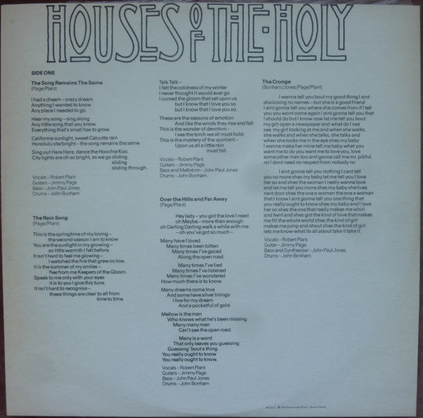 Led Zeppelin : Houses Of The Holy (LP, Album, Gat)