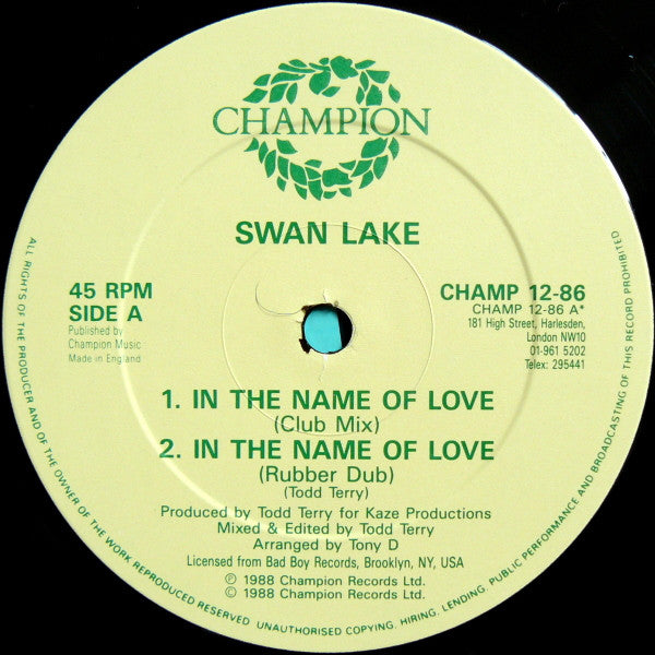 Swan Lake : In The Name Of Love / The Dream (12")
