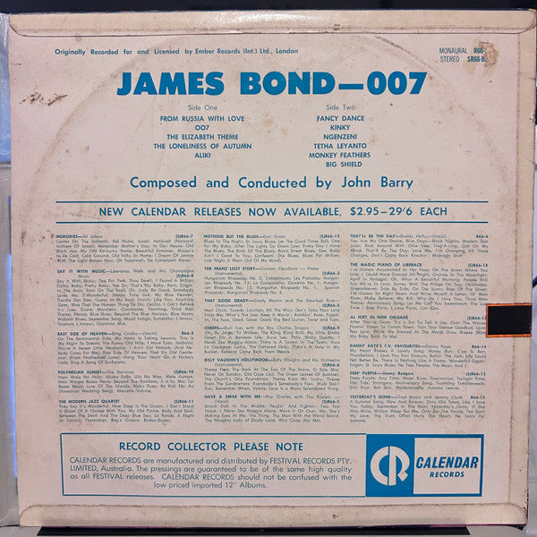 John Barry : James Bond 007 - John Barry: Featuring 'From Russia With Love' (LP, Comp)
