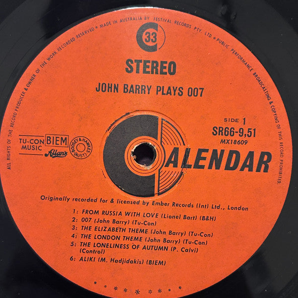 John Barry : James Bond 007 - John Barry: Featuring 'From Russia With Love' (LP, Comp)