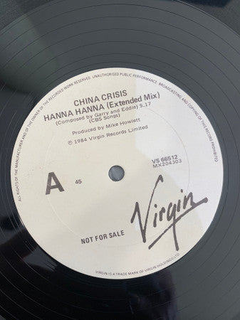 China Crisis : Hanna Hanna (Extended Mix) (12", Promo)