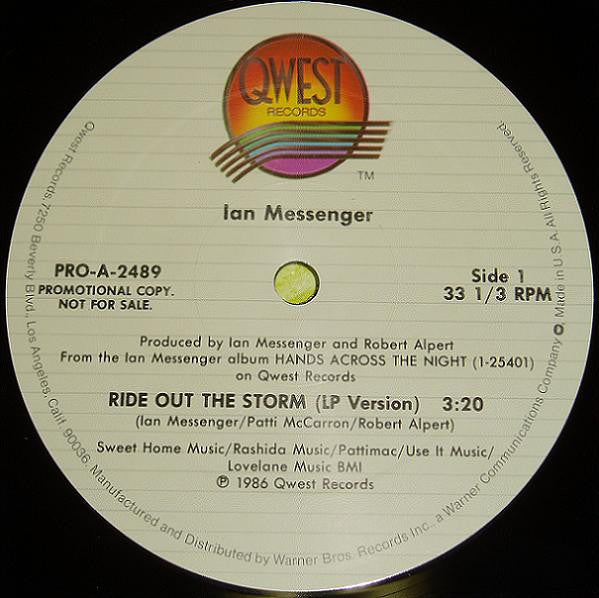 Ian Messenger : Ride Out The Storm (12", Single, Promo)
