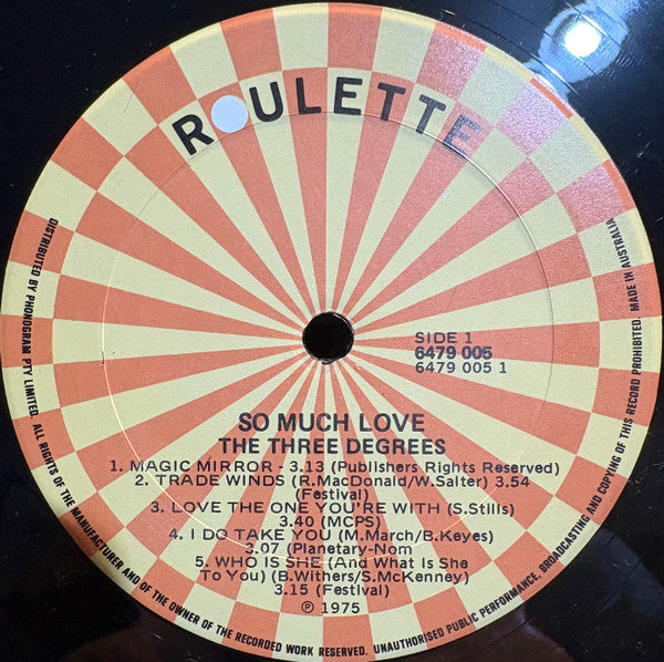 The Three Degrees : So Much Love (LP, Album)