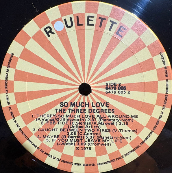 The Three Degrees : So Much Love (LP, Album)