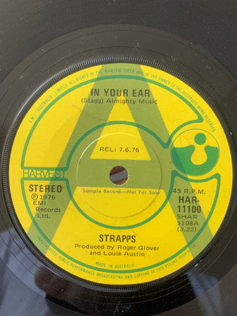 Strapps : In Your Ear (7", Single, Promo)