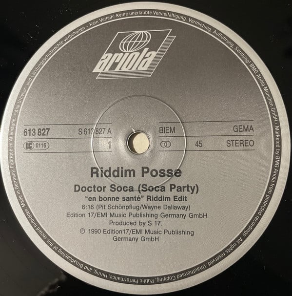 Riddim Posse : Doctor Soca (Soca Party) (12", Maxi)