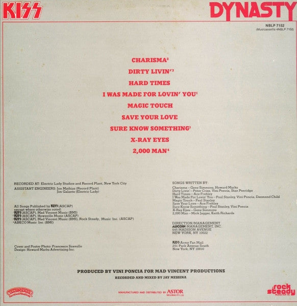 Kiss : Dynasty (LP, Album)