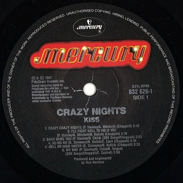 Kiss : Crazy Nights (LP, Album)
