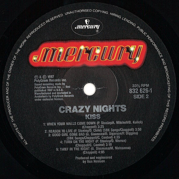 Kiss : Crazy Nights (LP, Album)
