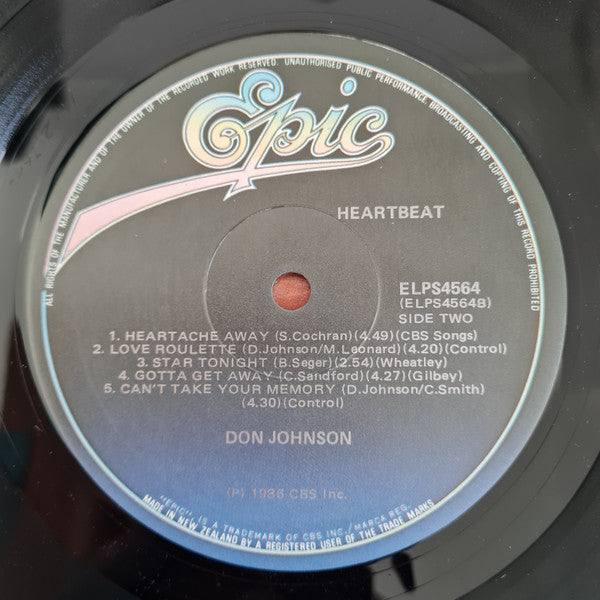Don Johnson : Heartbeat (LP, Album, Gat)