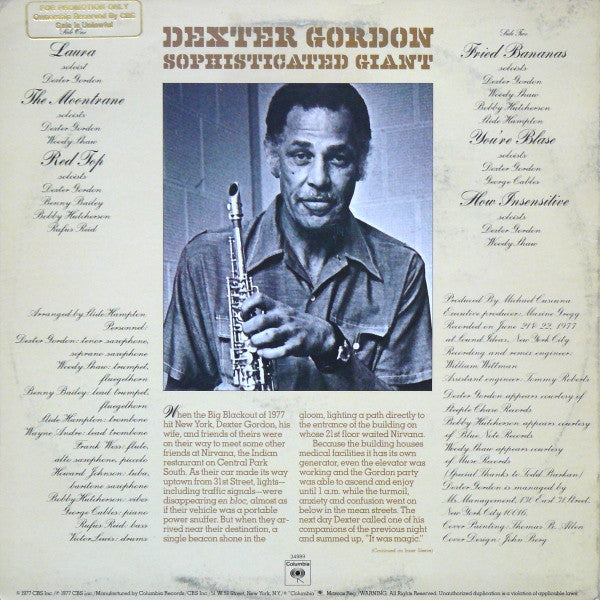 Dexter Gordon : Sophisticated Giant (LP, Album, Promo, Pit)