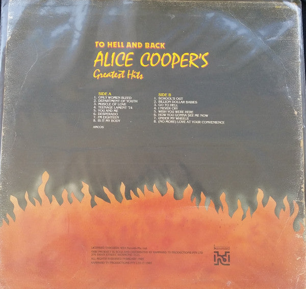 Alice Cooper (2) : To Hell And Back: Alice Cooper's Greatest Hits (LP, Comp)