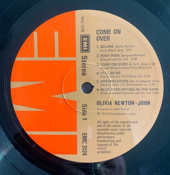 Olivia Newton-John : Come On Over (LP, Album)