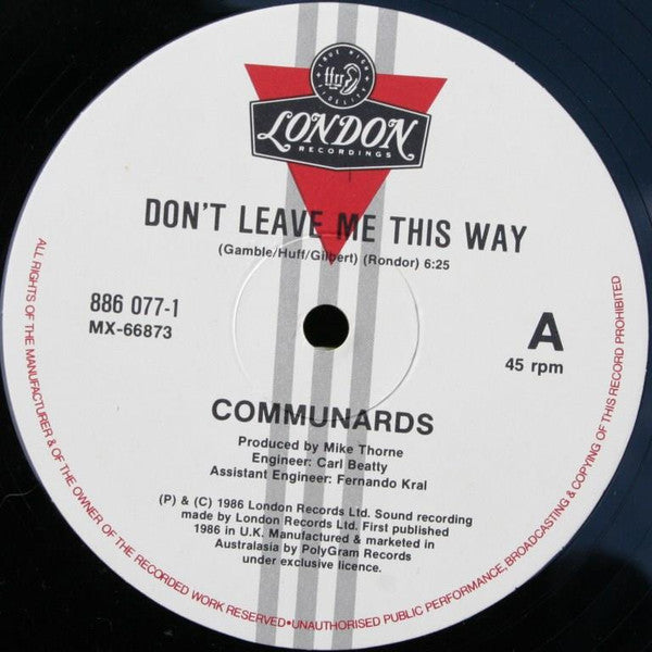 The Communards With Sarah Jane Morris : Don't Leave Me This Way (12", Maxi)
