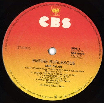 Bob Dylan : Empire Burlesque (LP, Album)