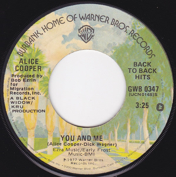 Alice Cooper (2) : You And Me / I Never Cry (7", Single)