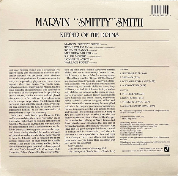 Marvin "Smitty" Smith : Keeper Of The Drums (LP, Album)