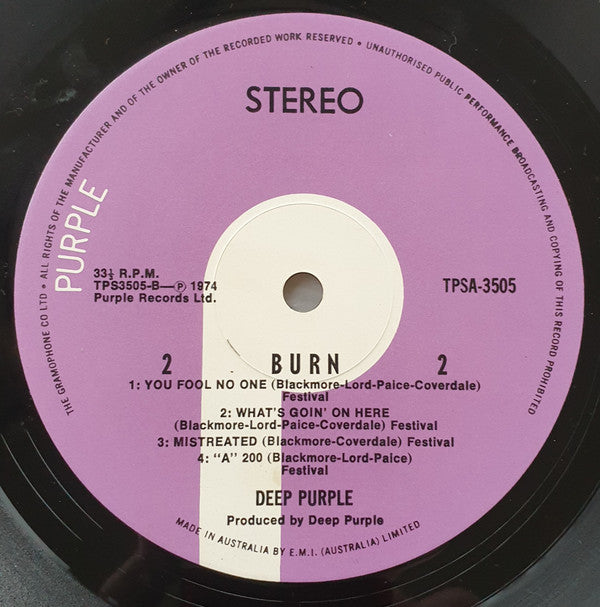Deep Purple : Burn (LP, Album)