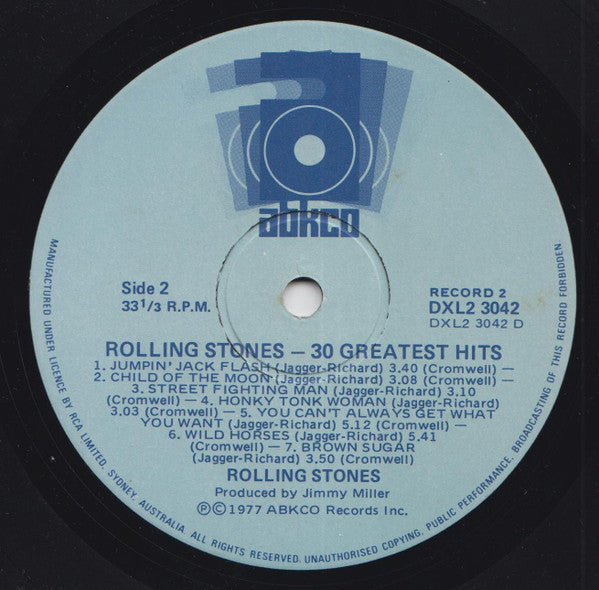 The Rolling Stones : 30 Greatest Hits (2xLP, Comp)