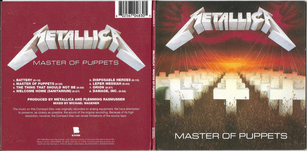 Metallica : Master Of Puppets (CD, Album, RE, RM, Dig)