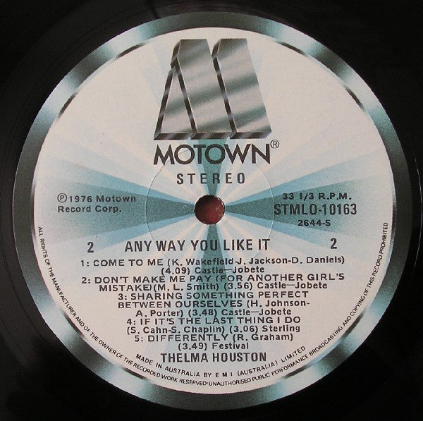 Thelma Houston : Any Way You Like It (LP, Album)