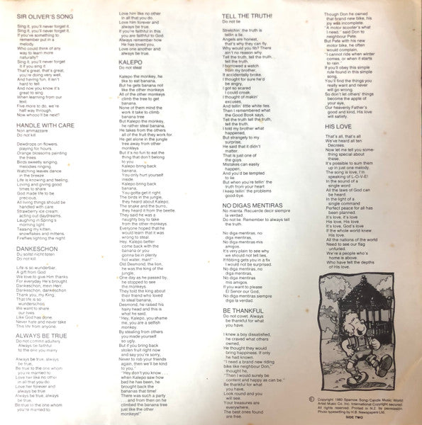 Candle (3) And Agape Force : Sir Oliver's Song: A Musical Adventure Teaching The Principles Of The Ten Commandments To All Ages (LP)