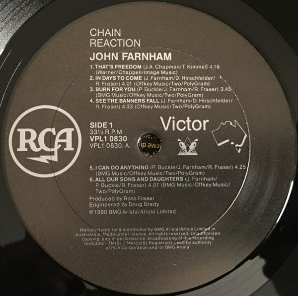 John Farnham : Chain Reaction (LP, Album)