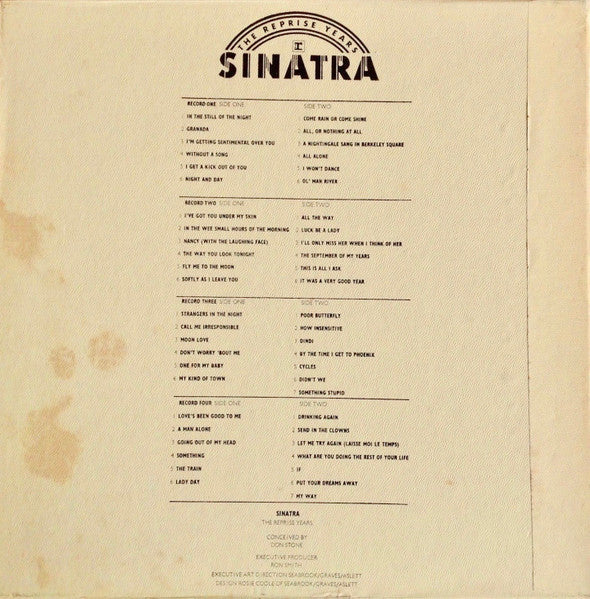 Frank Sinatra : Sinatra The Reprise Years (4xLP, Album, Comp + Box)