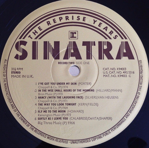 Frank Sinatra : Sinatra The Reprise Years (4xLP, Album, Comp + Box)