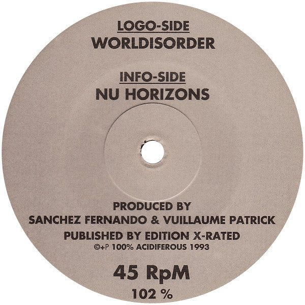 100% Acidiferous : Worldisorder / Nu Horizons (10")