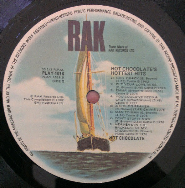 Hot Chocolate : Hot Chocolate's Hottest Hits (LP, Comp)