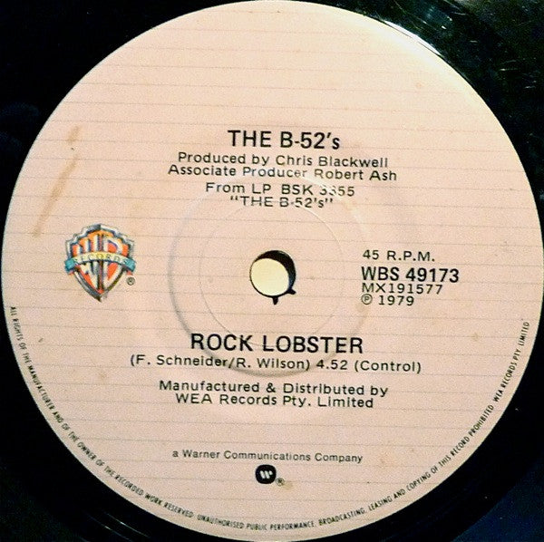 The B-52&#39;s : Rock Lobster (7&quot;, Single)