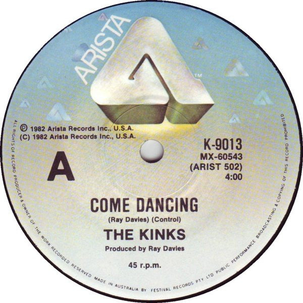 The Kinks : Come Dancing (7&quot;, Single)