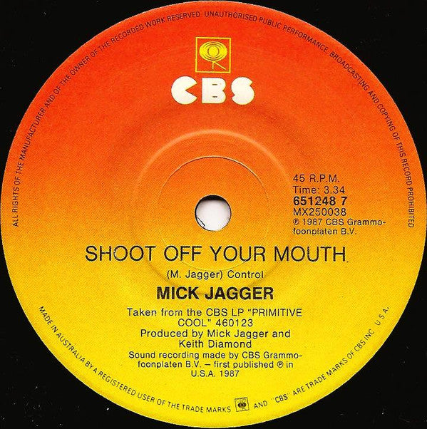 Mick Jagger : Say You Will (7", Single)