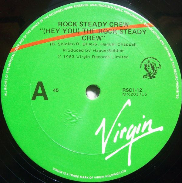 The Rock Steady Crew : (Hey You) The Rock Steady Crew (12", Single)