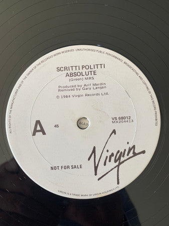 Scritti Politti : Absolute (12", Promo)