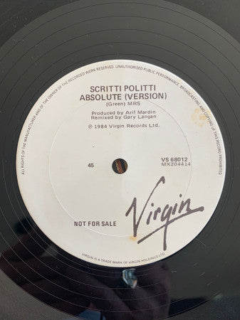 Scritti Politti : Absolute (12", Promo)