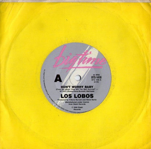 Los Lobos : Don't Worry Baby / Serenata Norteña (7", Single)