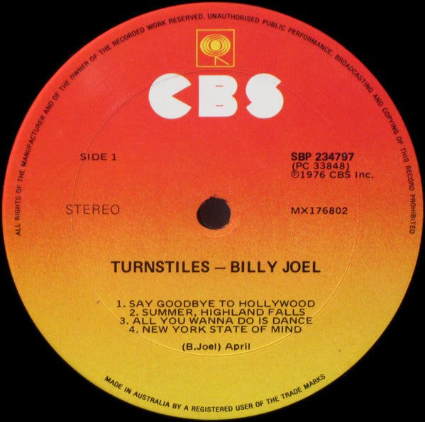 Billy Joel : Turnstiles (LP, Album)