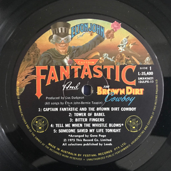 Elton John : Captain Fantastic And The Brown Dirt Cowboy (LP, Album)